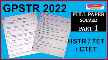 Gpstr2022 QUESTION PAPER SOLVED | GPSTR MATHS & SCIENCE ANSWER KEY 2022 | PART 1