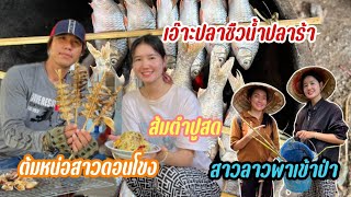 สวยปนดิบแดนดินลาว 11 เอ๊าะปลาซืวน้ำปลาร้า ส้มตำปูสด ต้มหน่อสาวดอนโขง