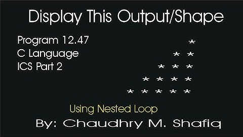 output | program 12.47 | nested loop | display shape | c programs | chaudhary m. shafiq | ics part 2