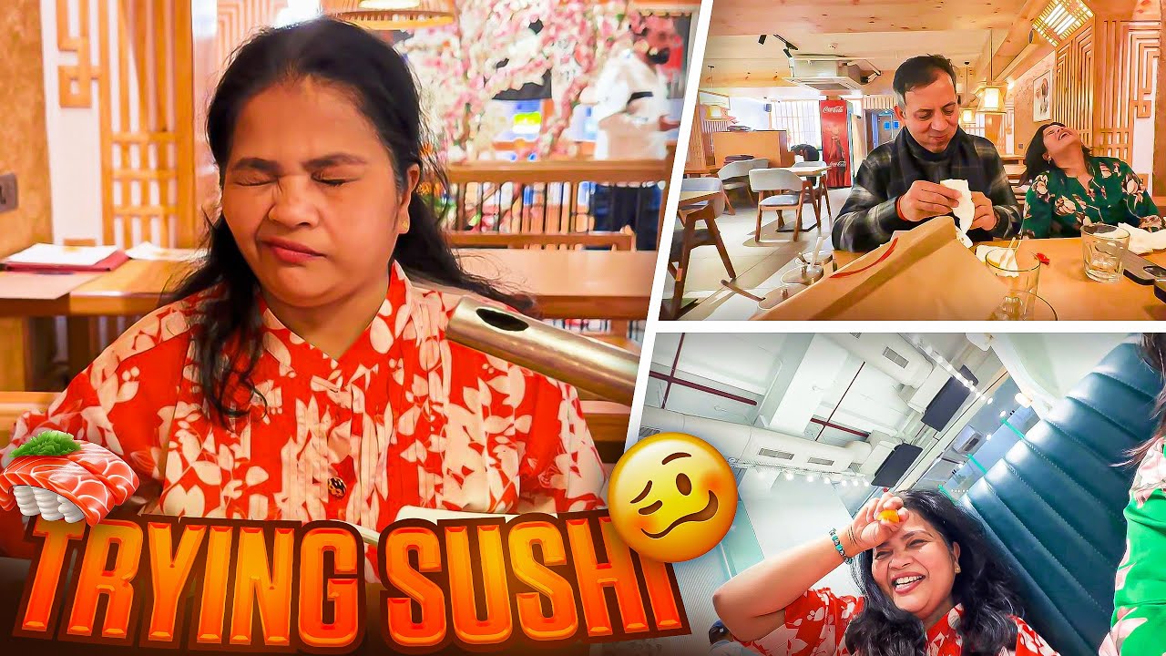 Trying SUSHI For The First Time 😂😂 | Vlog #11 - YouTube