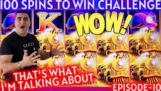 Over 100x BIG HANDPAY JACKPOT On High Limit All Aboard Slot - 100 Spins To Win Challenge | EP-10 screenshot 1