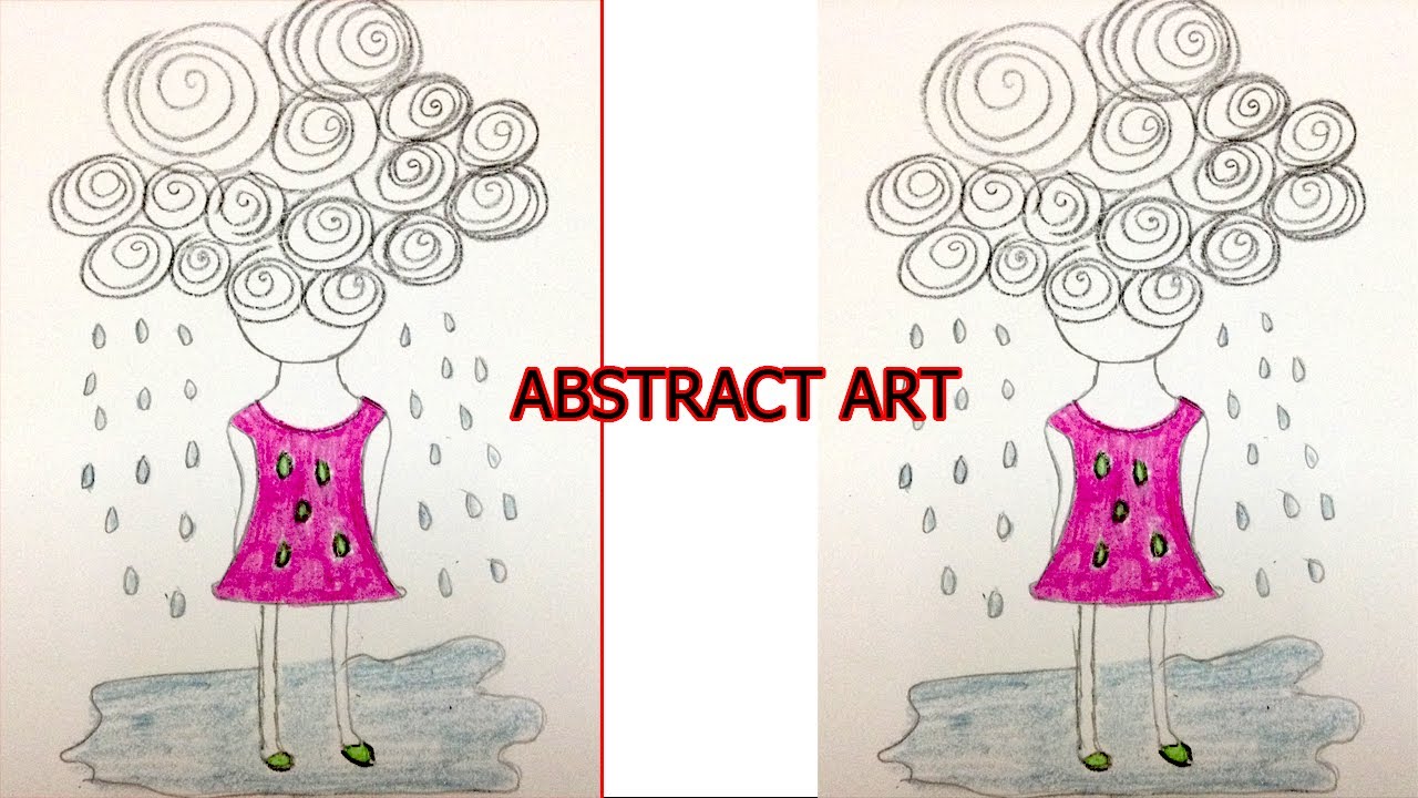 how to draw abstract girl -how to draw abstract art easily-abstract art by yasi art