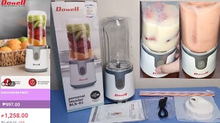 Dowell Personal Blender BLR-01 Wireless Rechargeable Portable Blender with Free Straws and Cup Cover