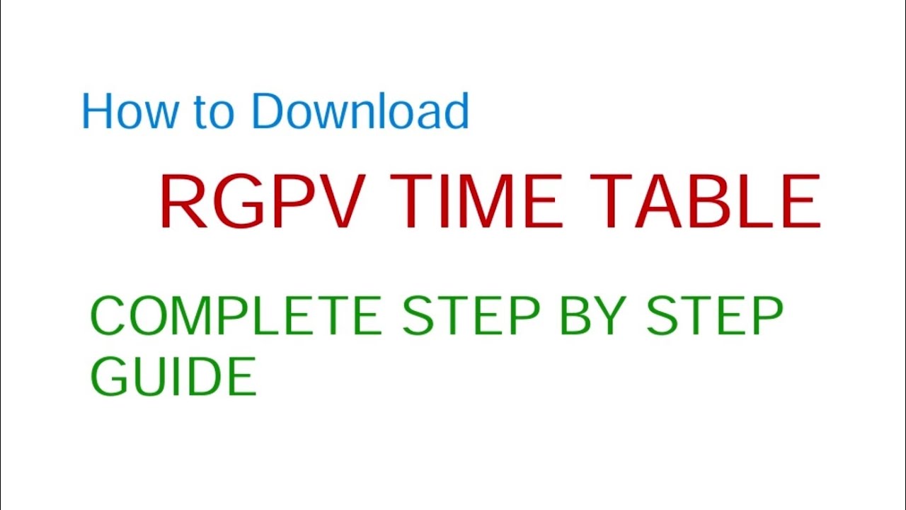 How To Download Rgpv Time Table From Rgpv Website rgpvtimetable How to download rgpv time table from rgpv website rgpvtimetable