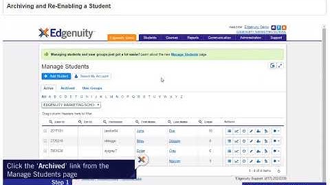 Edgenuity Archiving and Re Enabling a student