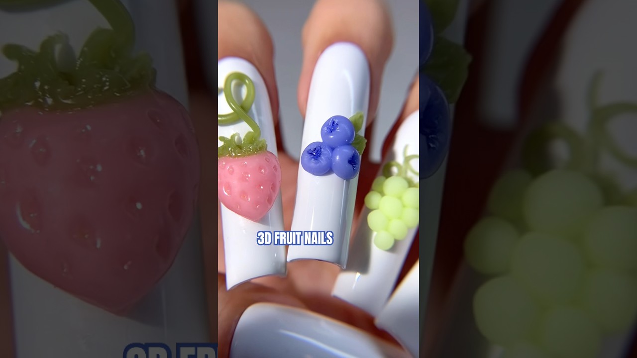 3d fruit nails ✨🍓🍒 