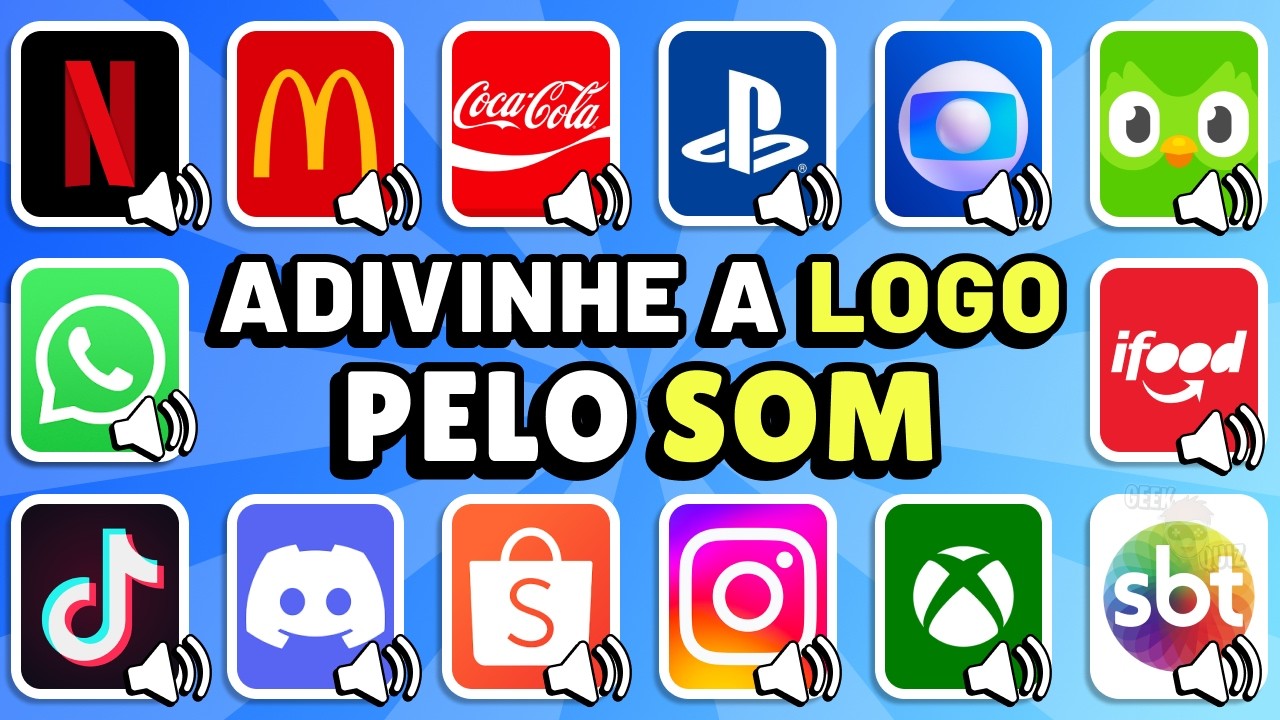 ADIVINHE a LOGO pelo SOM 🔥🔊 Netflix, Duolingo, McDonald's, TikTok | Quiz de Logos