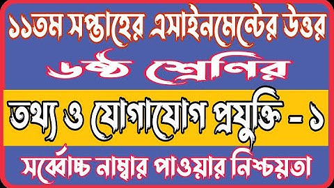 Class 6 ICT 11th Week Assignment Solution | ৬ষ্ঠ শ্রেণির তথ্য ও যোগাযোগ প্রযুক্তি উত্তর ১১শ সপ্তাহ |