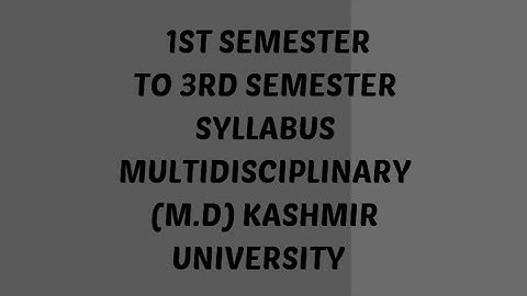 BG 1st semester to 3rd  semester syllabus all subjects multidisciplinary course