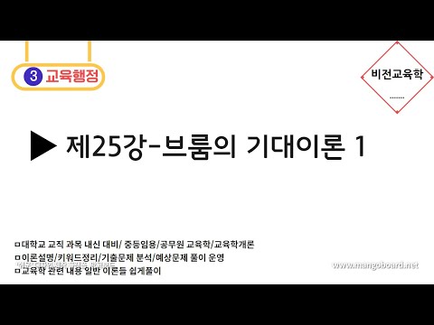 [비전교육학]★교육행정★-제25강 브룸의 기대이론1