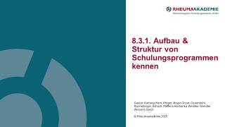 8.3.1 | Aufbau & Struktur von Schulungsprogrammen kennen