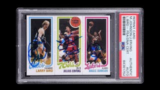 Pristine Elite | Larry Bird, Julius Erving & Magic Johnson Signed 1980-81 Topps Reprint Rookie Card
