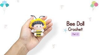Crochet Bee Doll Keychain (2/2) | Small Amigurumi Bee Tutorial