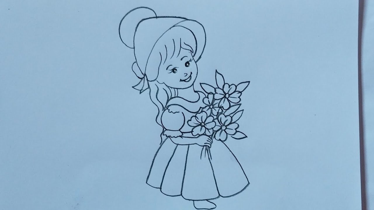 How to draw a cute little girl | little girl drawing