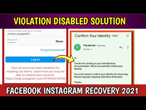 Recover Linked Facebook Instagram Disabled Account 2021 | Your Account