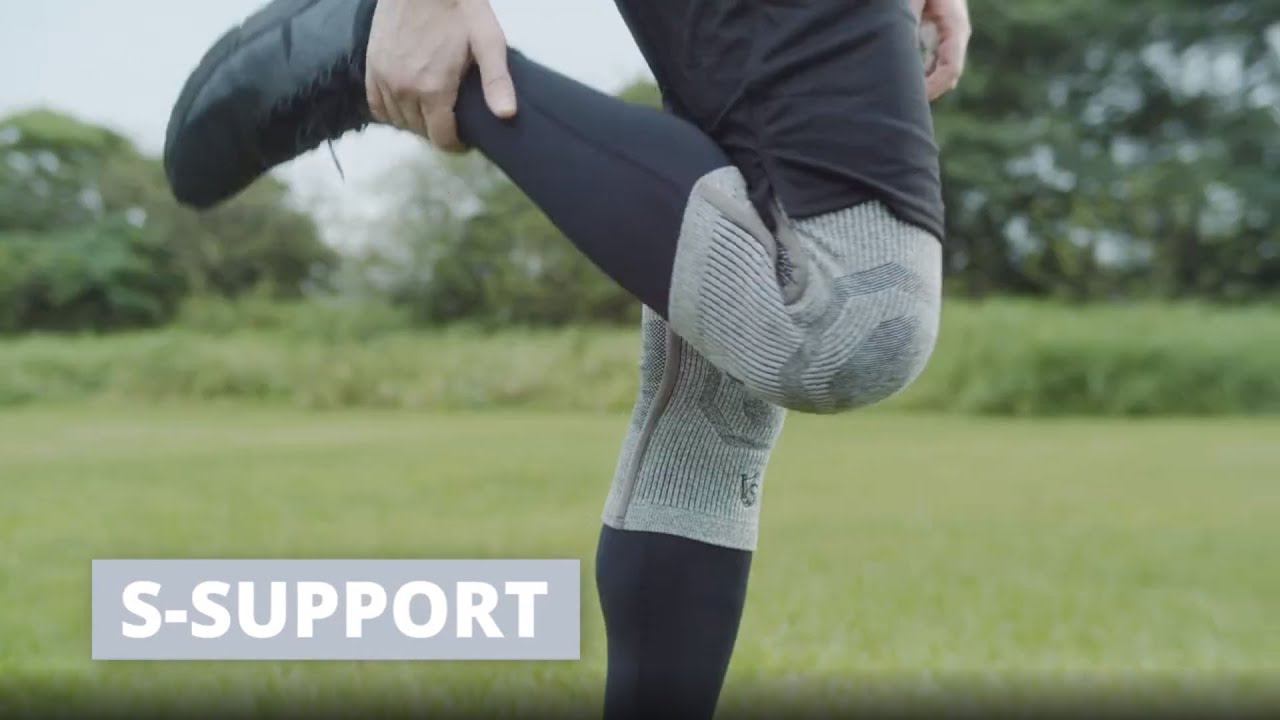 Vital Salveo-Sports Outdoor Compression Long Knee Sleeve Leg Support knee  brace Thin Light undersleeve Germanium Recovery Running Basketball (1 PC)