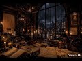 Rainy Library Ambience 📚 Dark Academia Rain Sounds for Studying| 4K | Cozy Reading Ambience