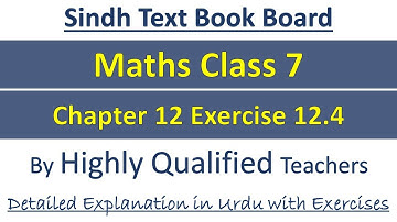 Sindh Board Maths Class 7. Chapter 12 Exercise 12.4