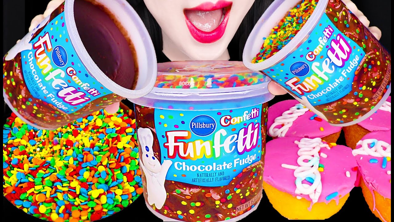 ASMR Funfetti Icing 펀페티 아이싱 먹방 Mukbang, Eating - YouTube