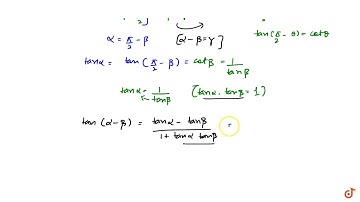 If `alpha+beta=pi/2` and `beta+gamma=alpha` then `tan alpha=`