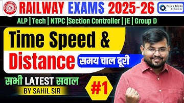 Railway Exam 2025-26 | Time Speed Distance Latest सवाल | Part 1 | Maths by Sahil sir