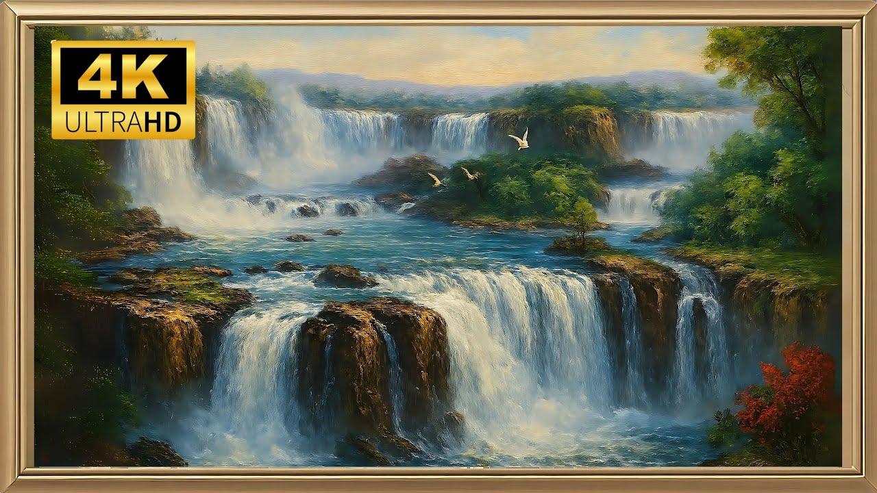Feng Shui Waterfall Art | Frame TV Ambient Video for Energy, Wealth & Relaxation [4K UHD]