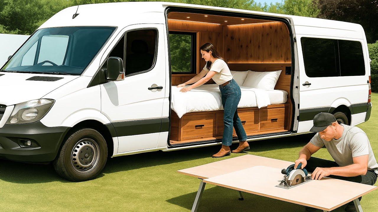 Couple Builds Stunning Camper Van From Scratch | Full Transformation by @Mara Lavender