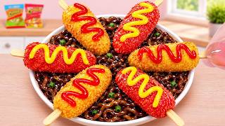 Mini Mozzarella Corn Dog Delicious Korean Black Bean Noodles Tina Mini Cooking
