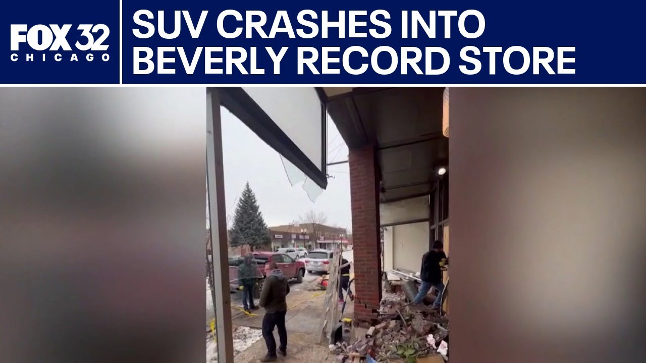 SUV crashes into Beverly record store - YouTube