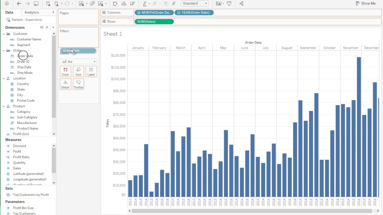 Tableau Line Chart Without Date