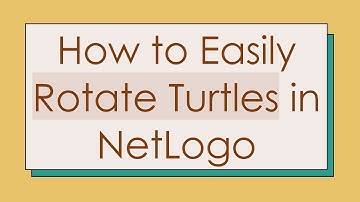 How to Easily Rotate Turtles in NetLogo