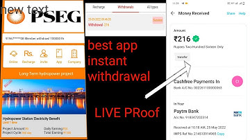 PSEG APP PAYMENT PROOF, PSEG App Recharge Proof, PSEG App withdrawal proof, new earning app today
