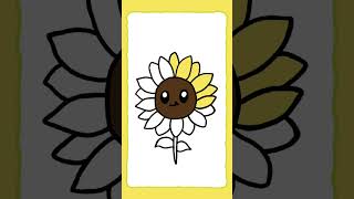 Draw a sunflower #shorts #doodle #easydrawing