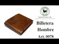 Billetera de Cuero Para Hombre Capacidad P/ Pesos Euros Dólares Art. 0078