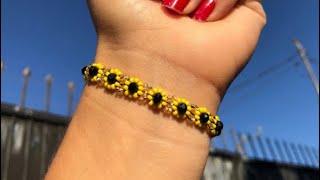 Pulsera en mostacilla girasol sencilla🌻