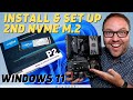 How to install  set up a second nvme m2 ssd  windows 11