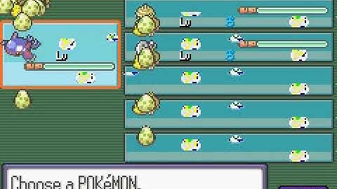 Viewing a party of 149 Pokémon in Pokémon Ruby (Generation III, uncomfortable music)