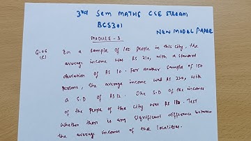 BCS301 MODULE 3 | Statistical Inference 1