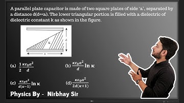 A parallel plate capacitor is made of two square plates of side ‘a’, separated by a distance....
