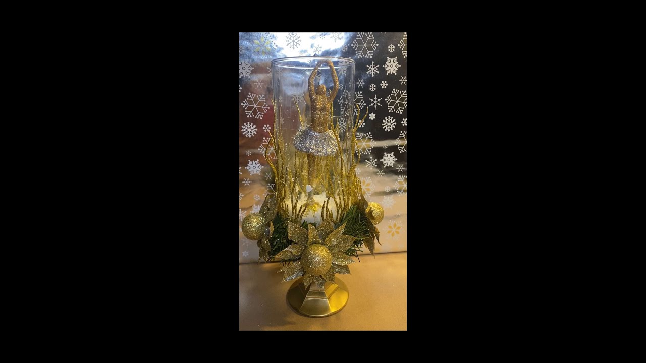 diycrafts DIY Dollar Tree Christmas Candle Holder Centerpiece YouTube diycrafts DIY Dollar Tree Christmas Candle Holder Centerpiece YouTube