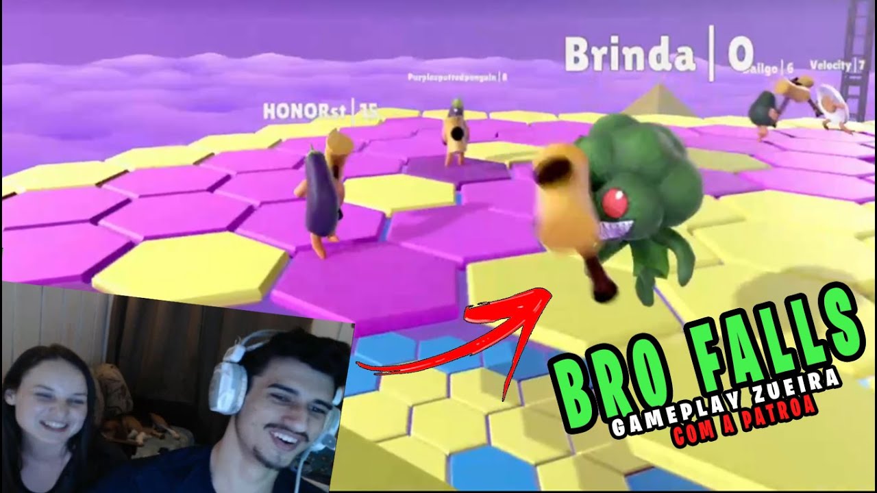 BRO FALLS - Estilo Fall Guys - GAMEPLAY ZOEIRA COM A PATROA (Suelen) kkkkk