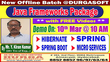 Java Frameworks Package Offline Training @ DURGASOFT