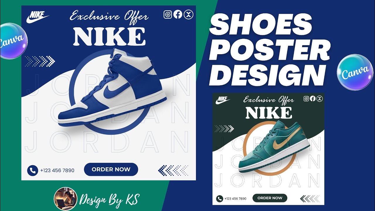 Canva Easy Tutorial for Beginners | Shoe Poster Design in Canva ll ...