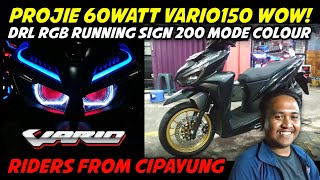 Modifikasi Projie 60 watt Honda Vario 150 milik Om Bahri
