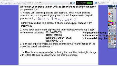 Unit 2 Lesson 1 - Algebra