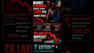 🚨 MARKET CRASH: Sensex Plunges 1,000 Points! IT Stocks &amp; Oil Shock Hammer Nifty! 📉🔴 #nifty #sensex