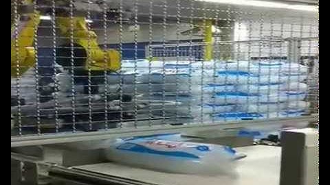 PASCO Robotic Ice Bag Palletizer - Palletizing 5#-40# bags.