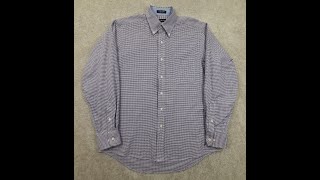 CHAPS Men's Button Up Shirt 16/16.5 - 34/35 Long Sleeve RED, WHITE & BLUE Check 0438