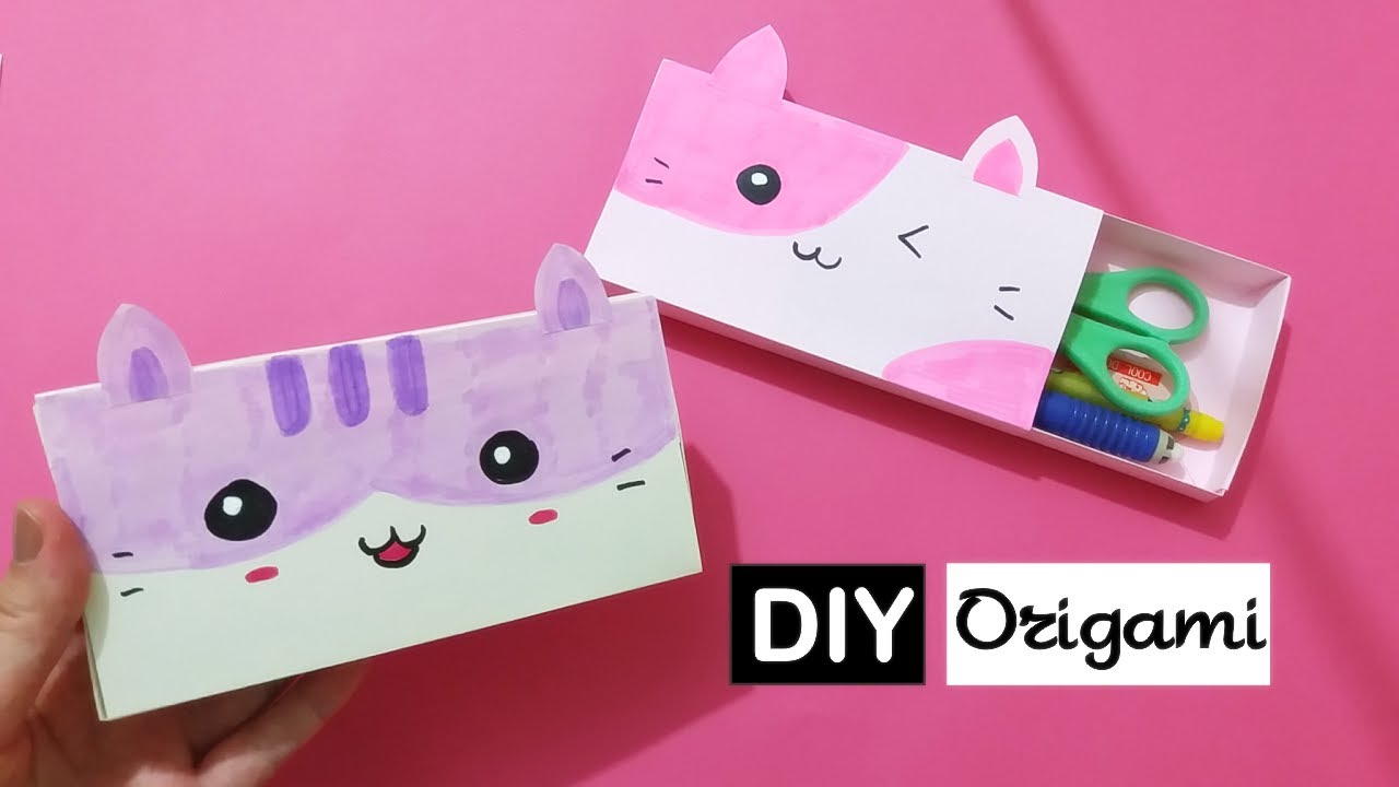 Como fazer Estojo de papel - Dobraduras de Papel Kawaii