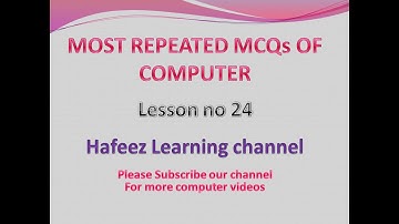 Computer Science MCQs with answers (lesson 24) for FPSC, NTS, PTS, ETEA and KPPSC